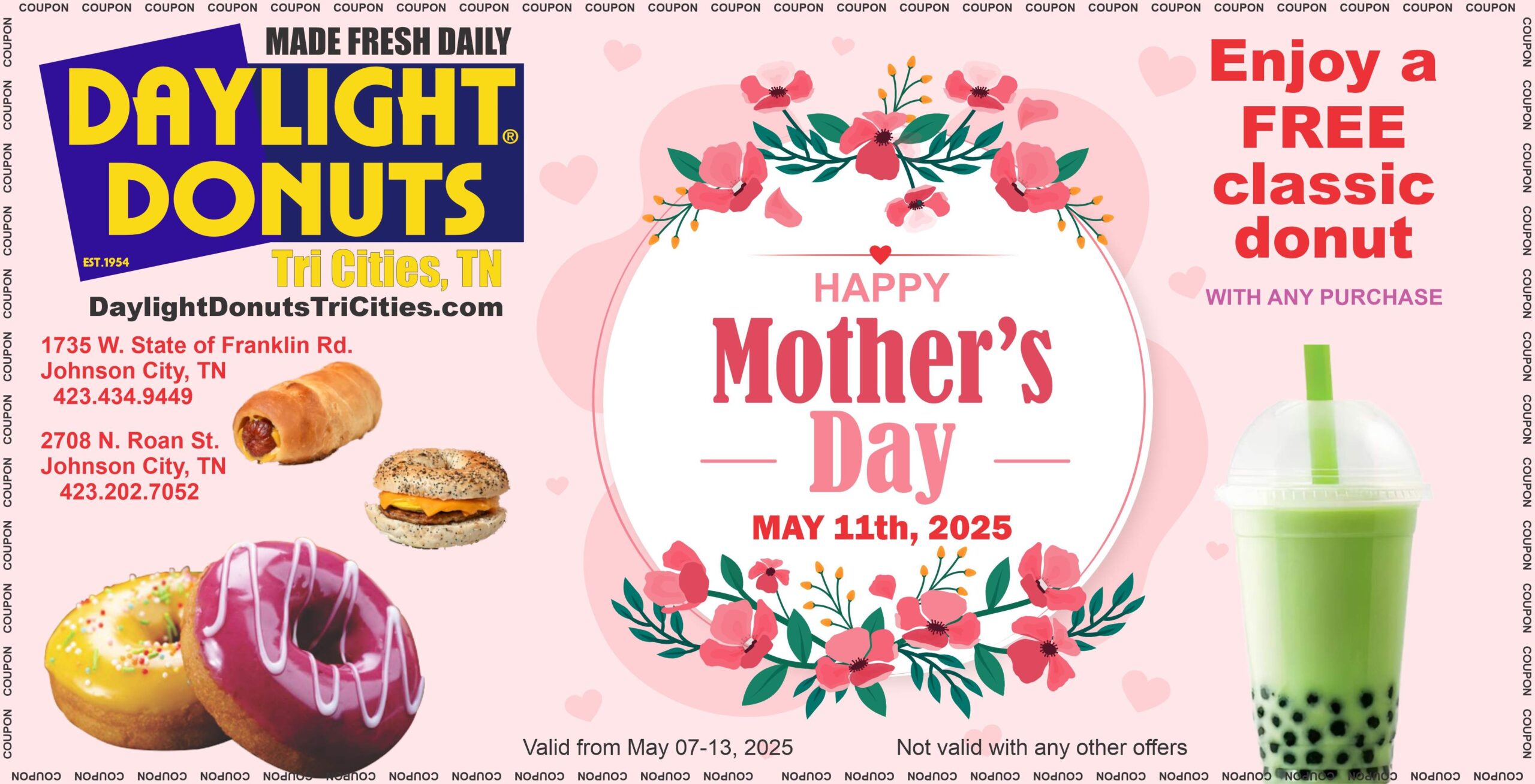 Daylight Donuts Tri Cities is celebrating Mother’s Day on Sunday, May 11th, 2025